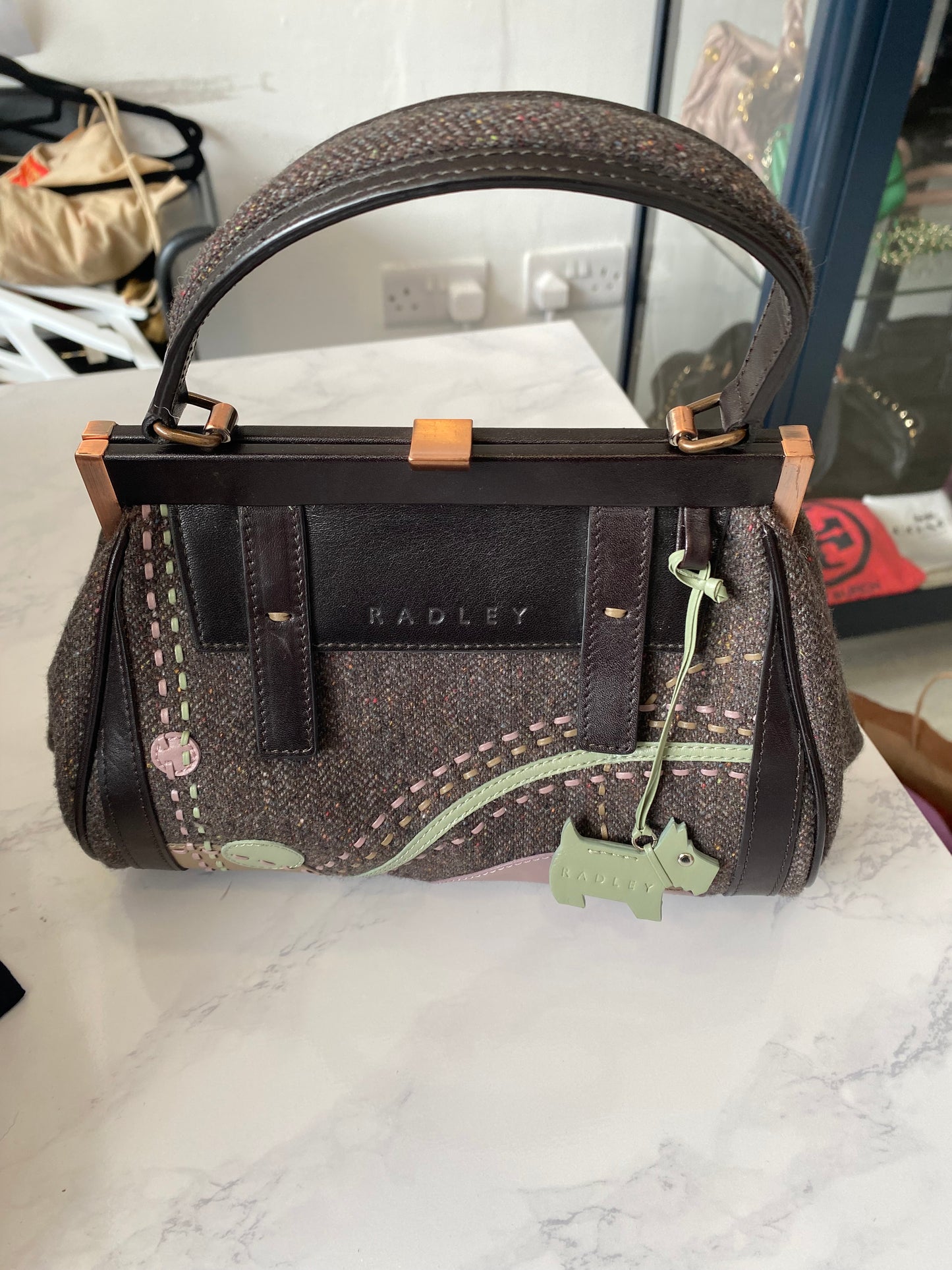 Radley Grey Tweed Handbag