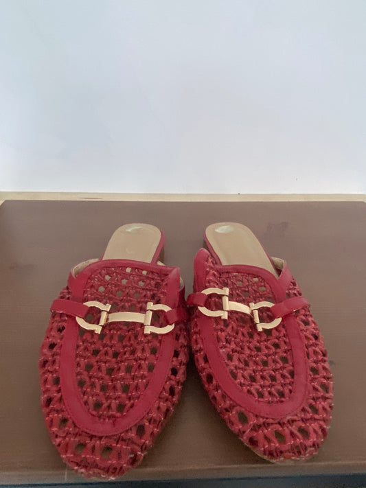 Raid Red Faux Leather Loafers Size 6