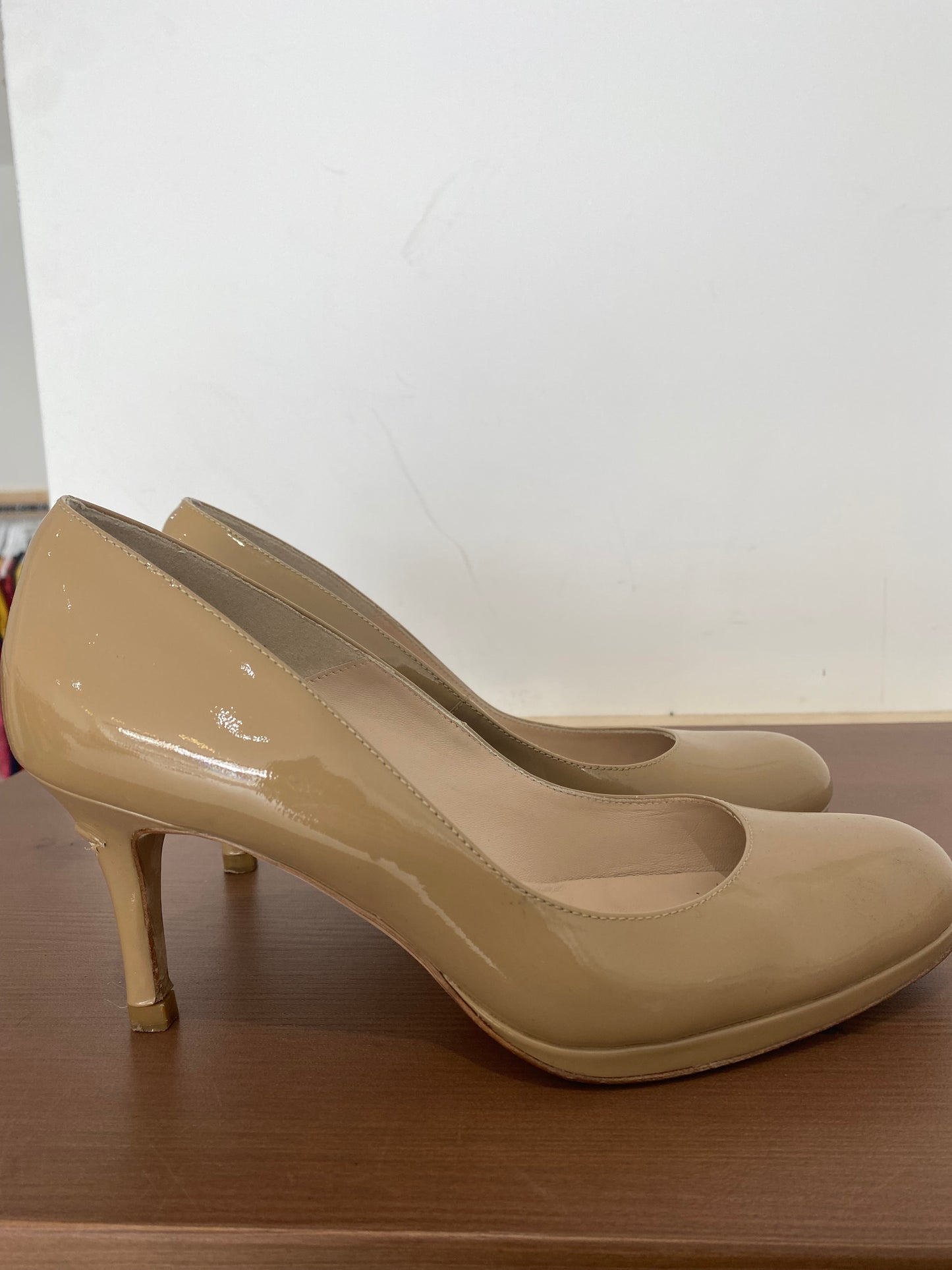 LK Bennett Beige Patent Court Shoes Size 5
