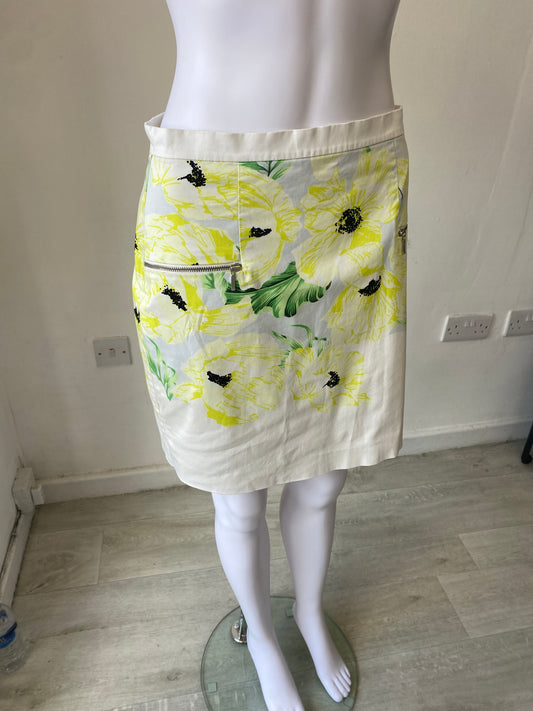 French Connection Yellow Floral Skirt Size 10
