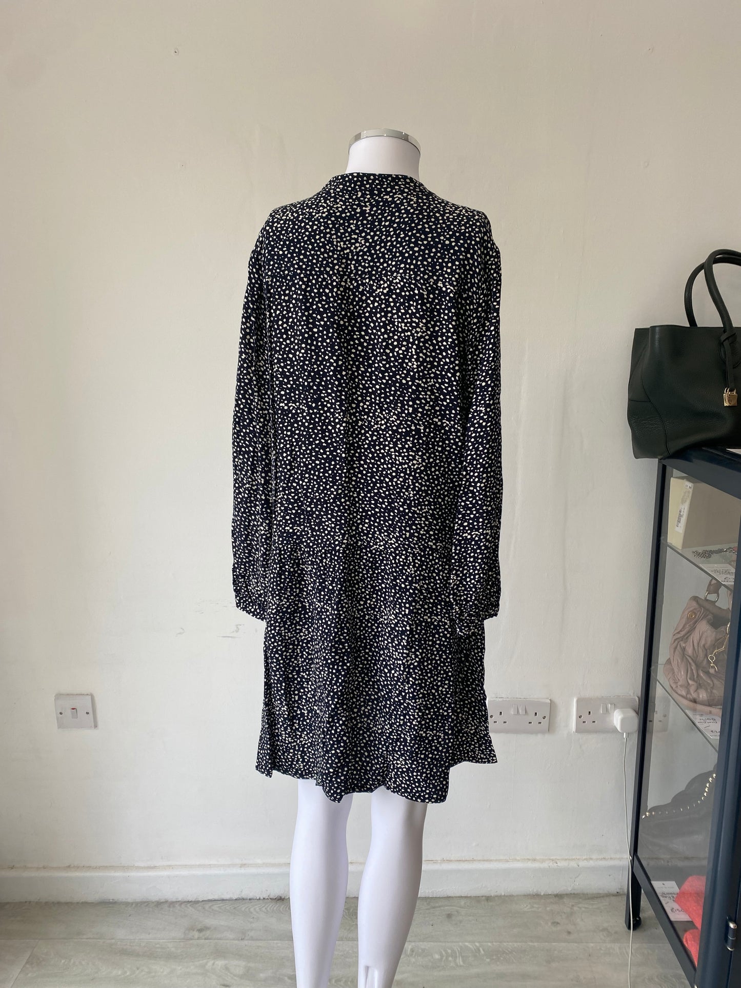 Whistles Black and White Spot Print Dress Size 12