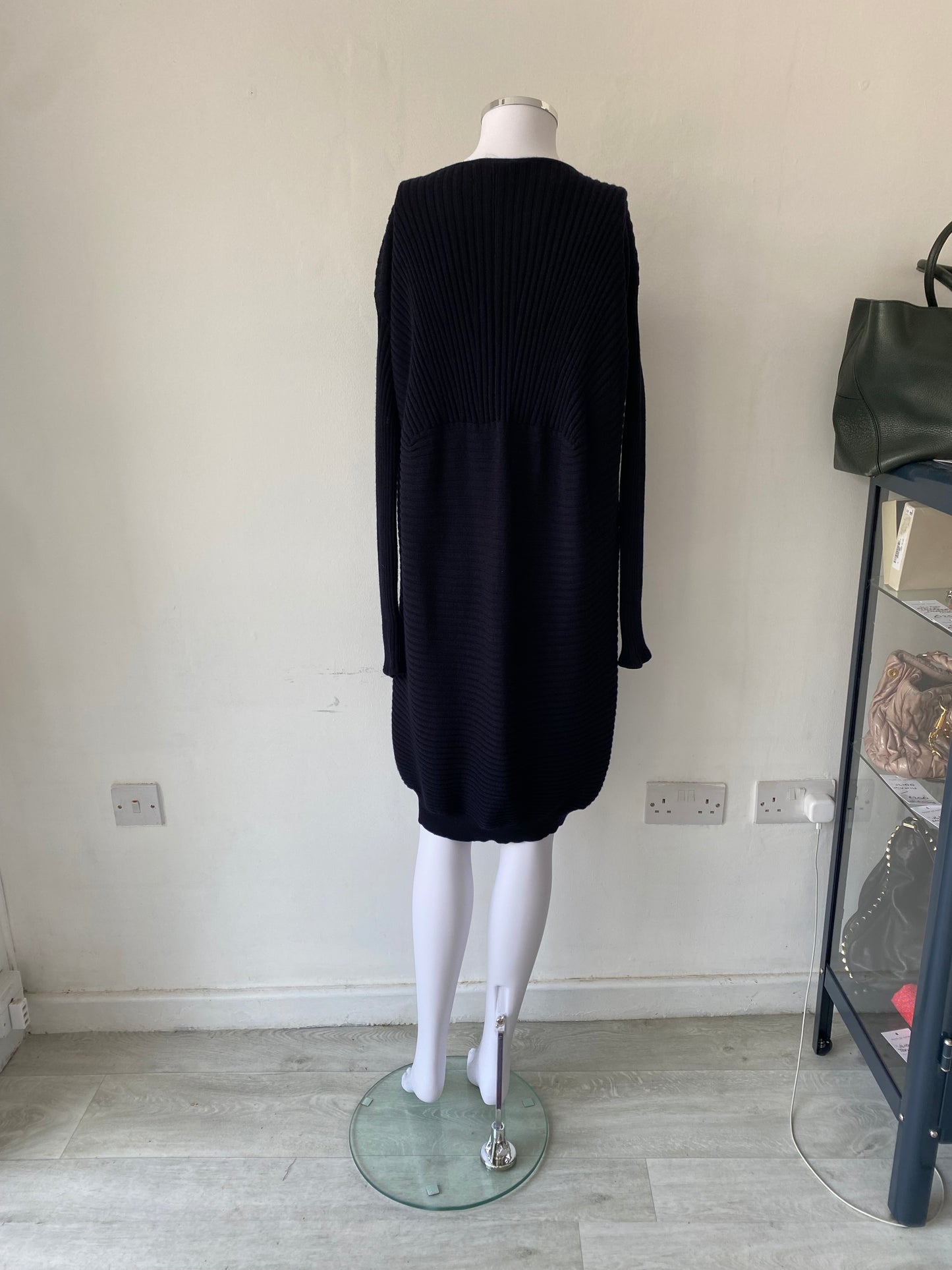 COS Black Ribbed Jumper Dress Size S 8-12