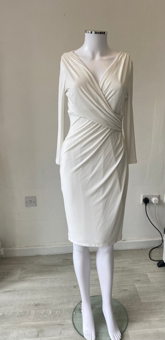 Lauren Ralph Lauren White Jersey Dress Size 10