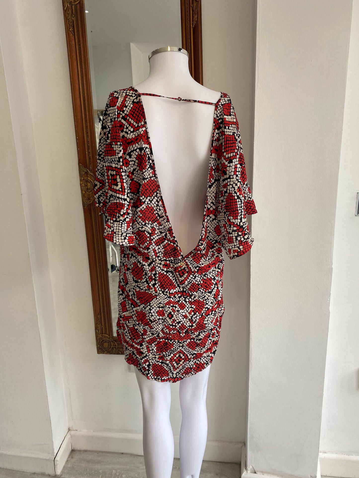 Vix Paula Ahermanny Red Printed Top Size Medium 10-12