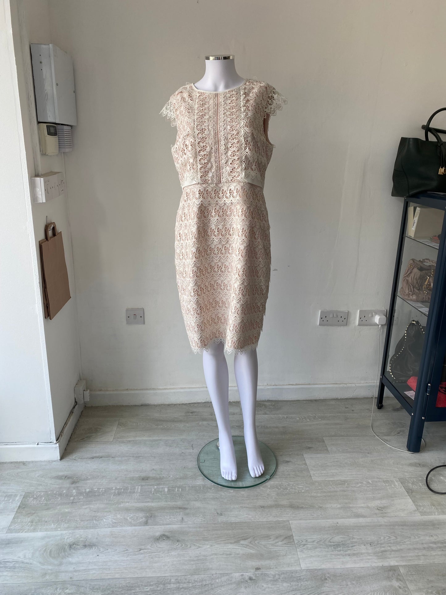 Phase Eight Cream Lace Dress Size 14