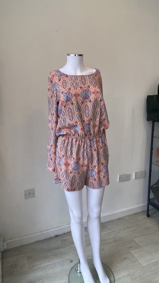 Jacqueline De Young Paisley Print Playsuit Size 8-10