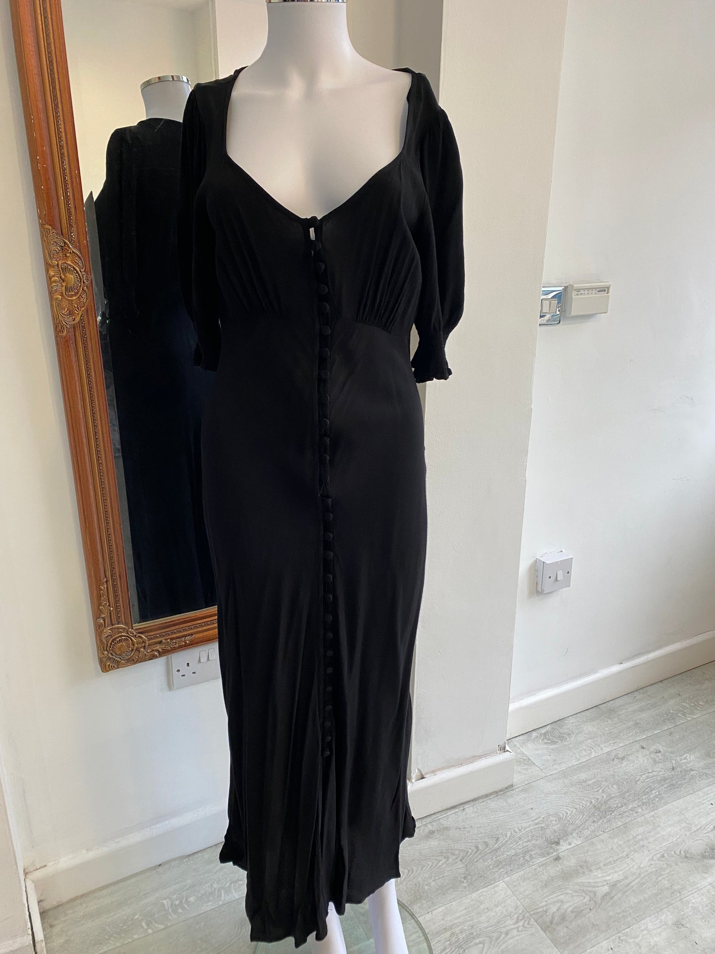 Ghost Black Long Dress Size XS 6-8