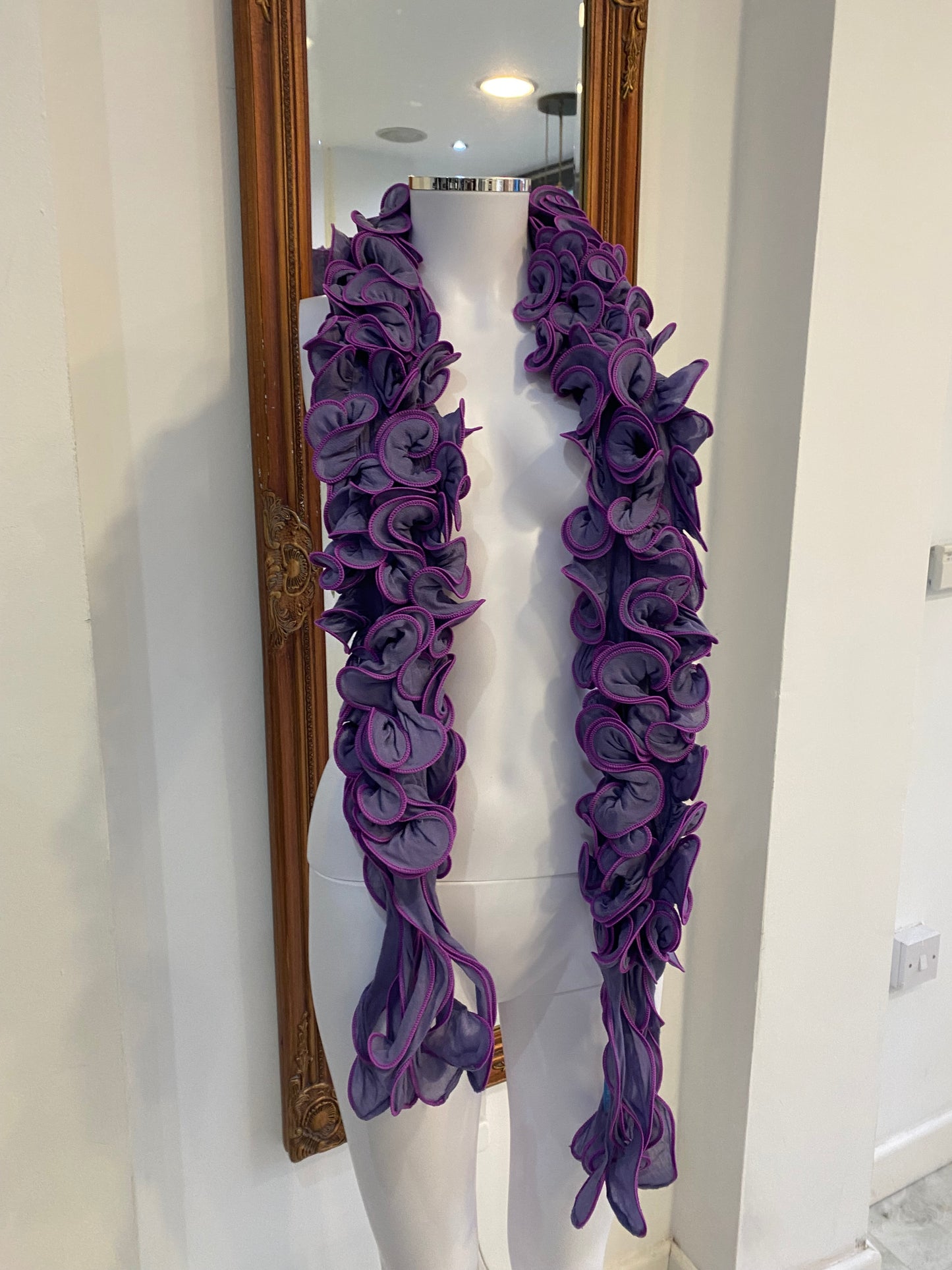 Powder Purple Frilled Scarf