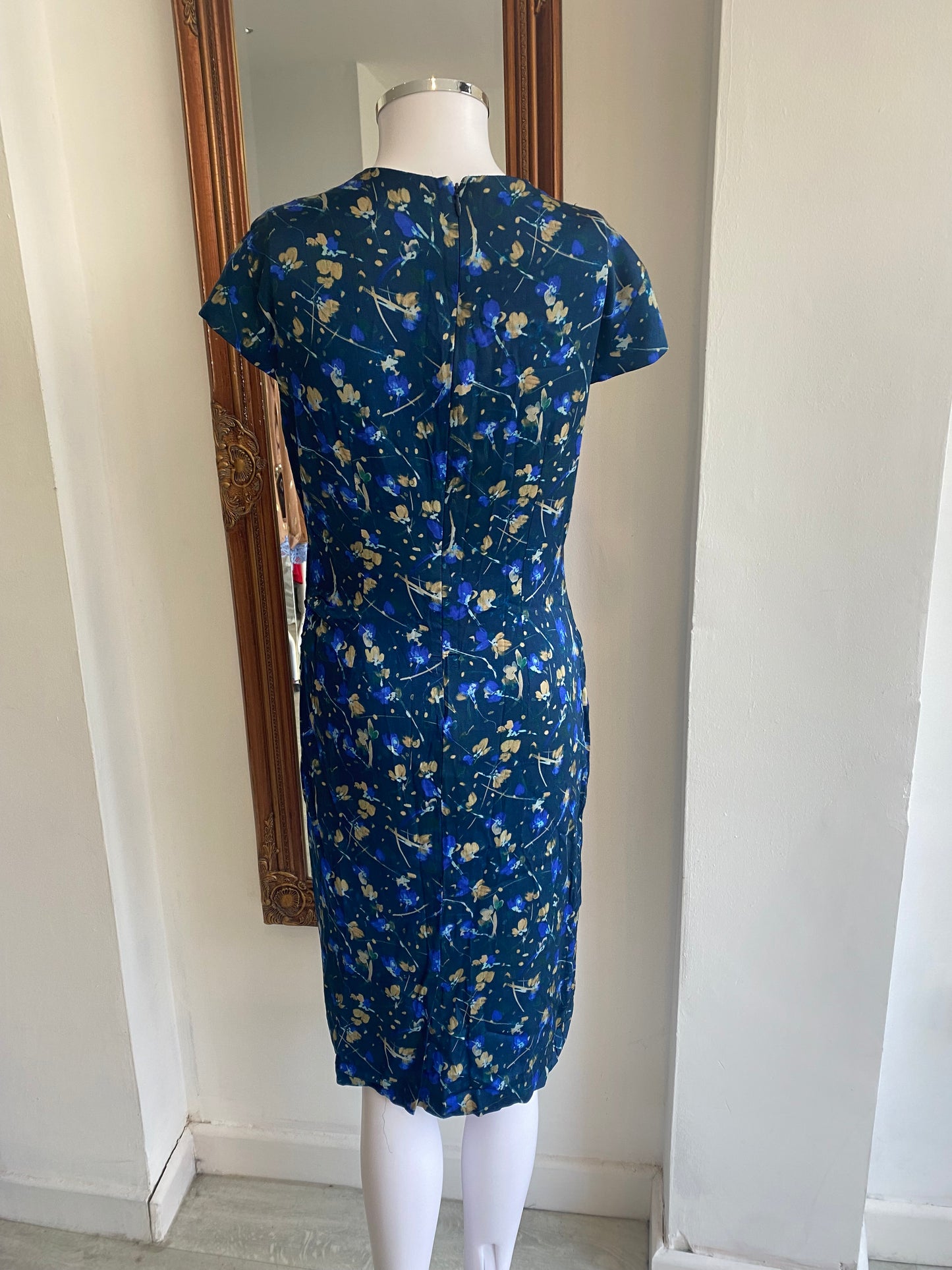 Jigsaw Blue Floral Print Dress Size 10