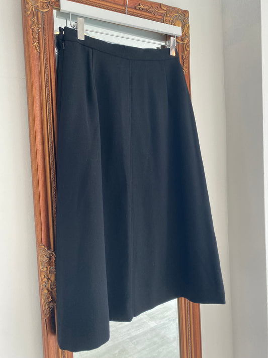 Jaeger Black Wool Skirt Size 12