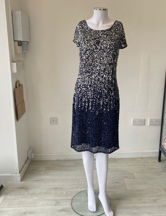 Roman Navy Sparkle Dress Size 12