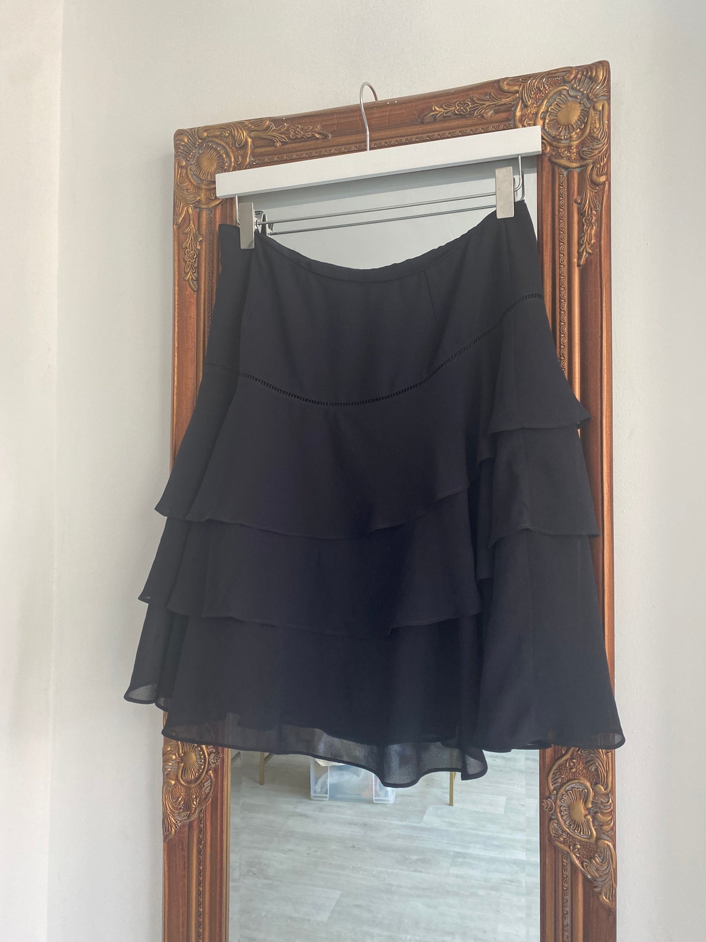 Reiss Black Tiered Skirt Size 10