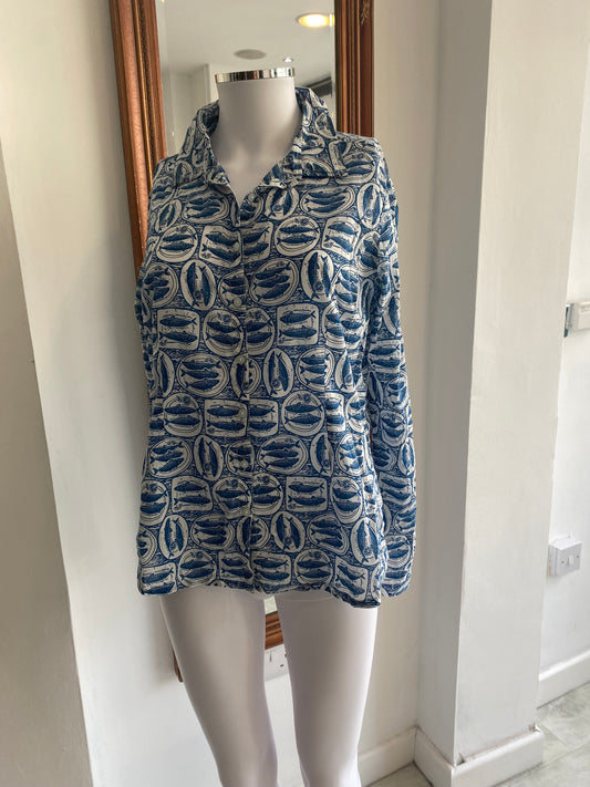 Seasalt Larissa Fish Print Shirt Size 12