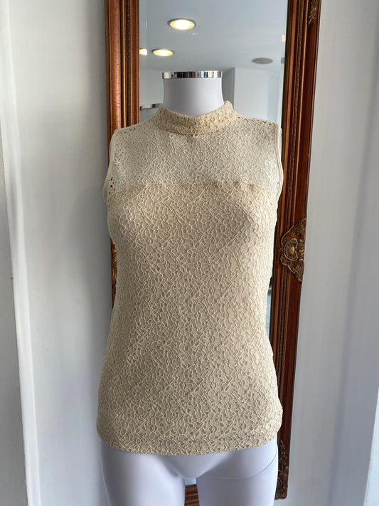 Reiss Cream Lace Top Size 6-8