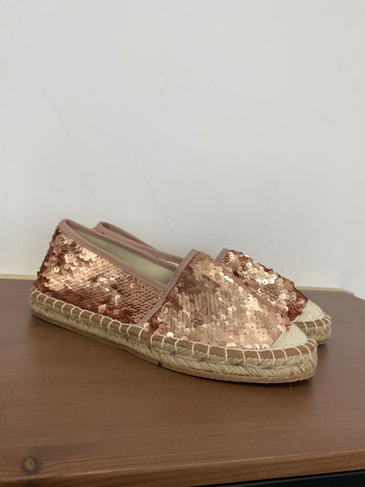 Miss KG Desiree Gold Sequin Espadeilles Size 6 New with Box