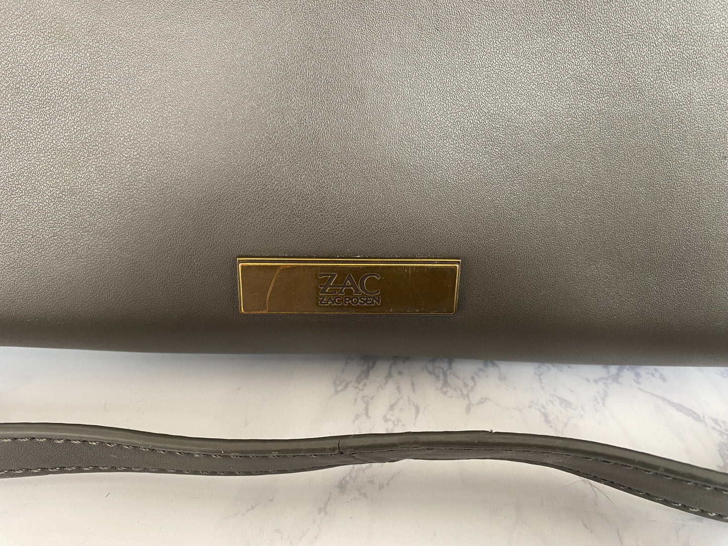 Zac Posen Grey Leather Handbag with crossbody strap