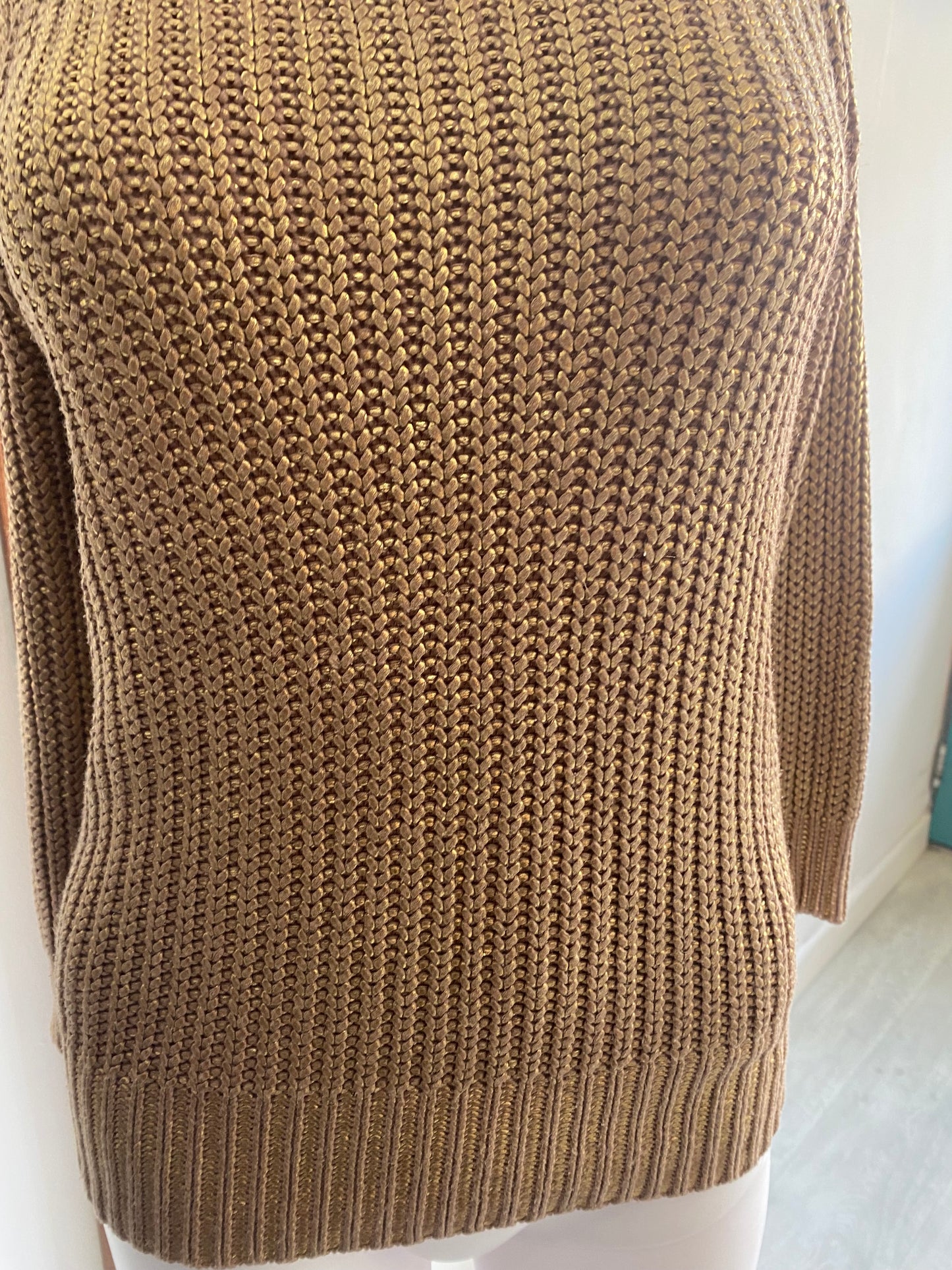 Whistles Metallic Gold Jumper Size 10