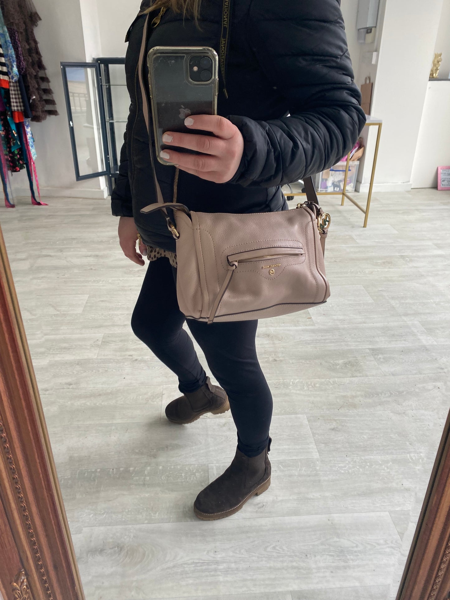Michael Kors Blush Pink Leather Crossbody Bag