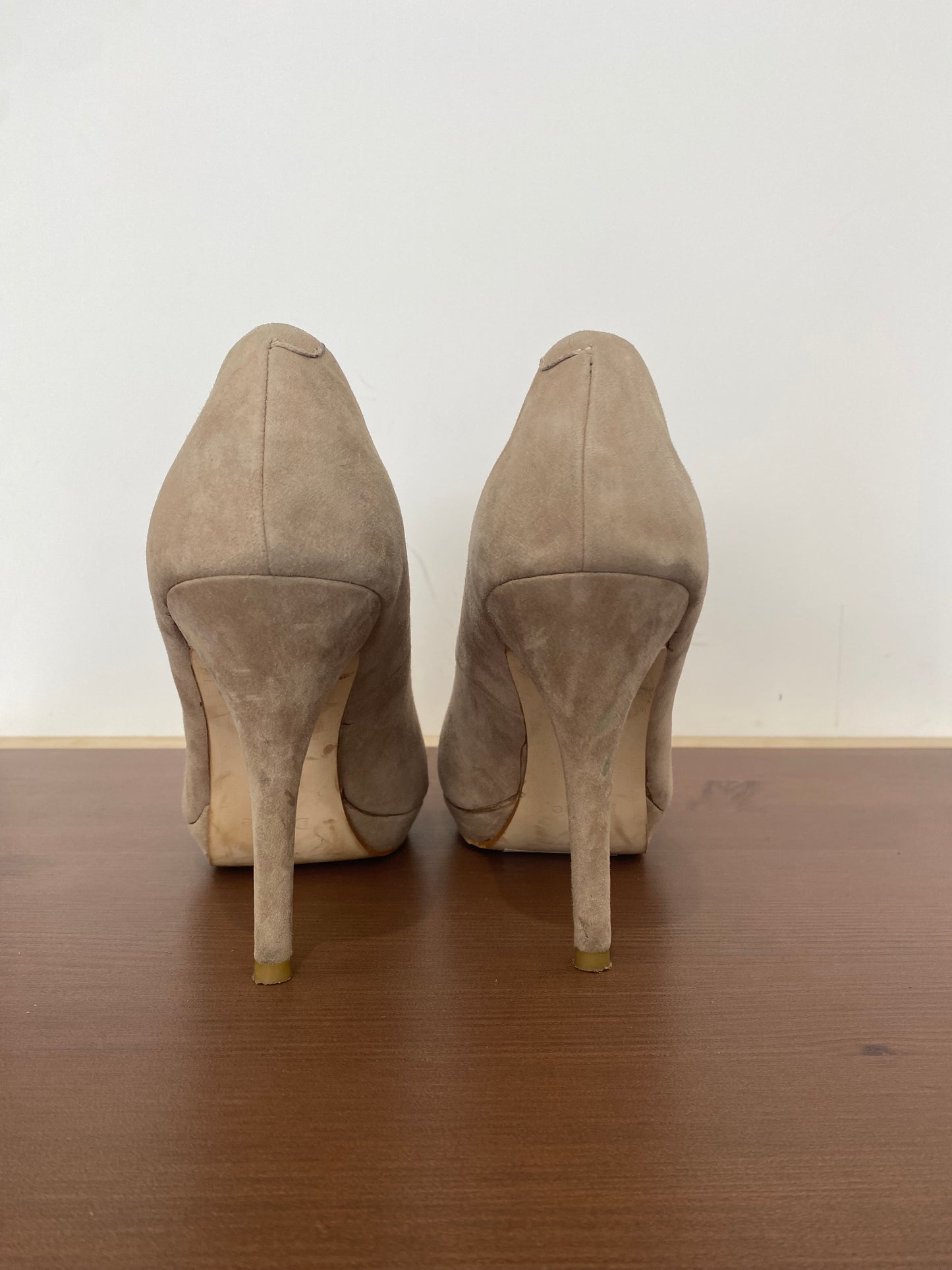 Dune Beige Suede Heels Size 5