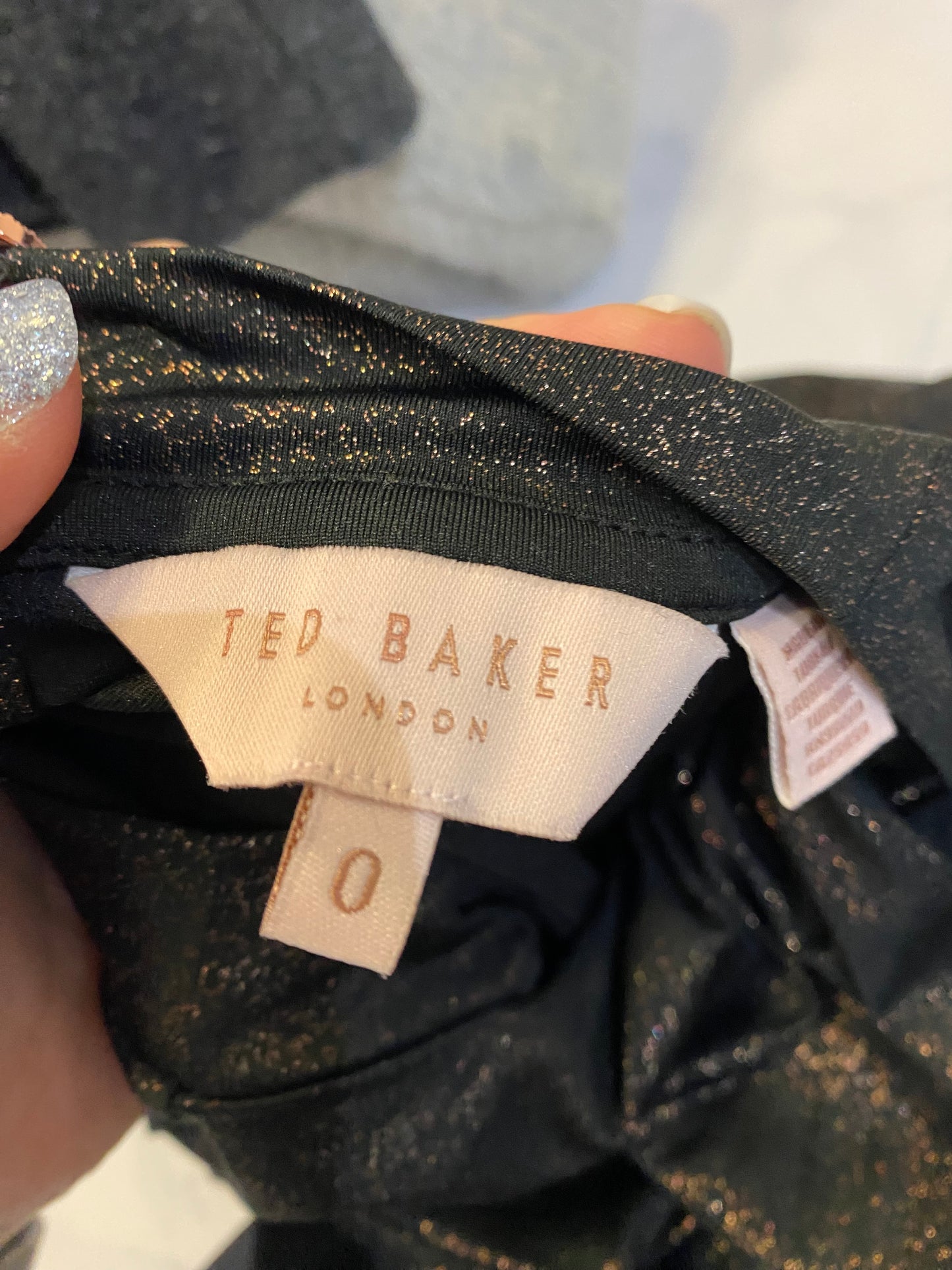 Ted Baker Gold Shimmer Top Size 6-8