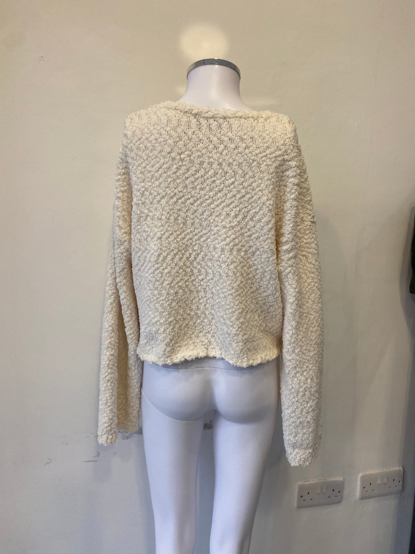 Zara White Chenille Jumper Size M