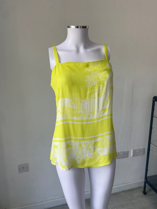 Mint Velvet Yellow Floral Print Top Size 8-10