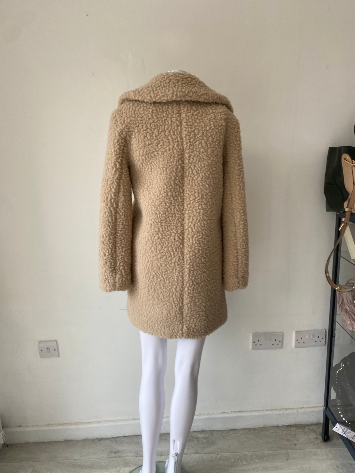 & Other Stories Beige Fleece Teddy Coat Size 32 8-10