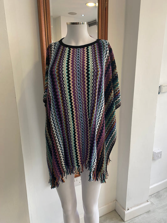 Missoni Black and Purple Knit Kaftan One Size New with Tags