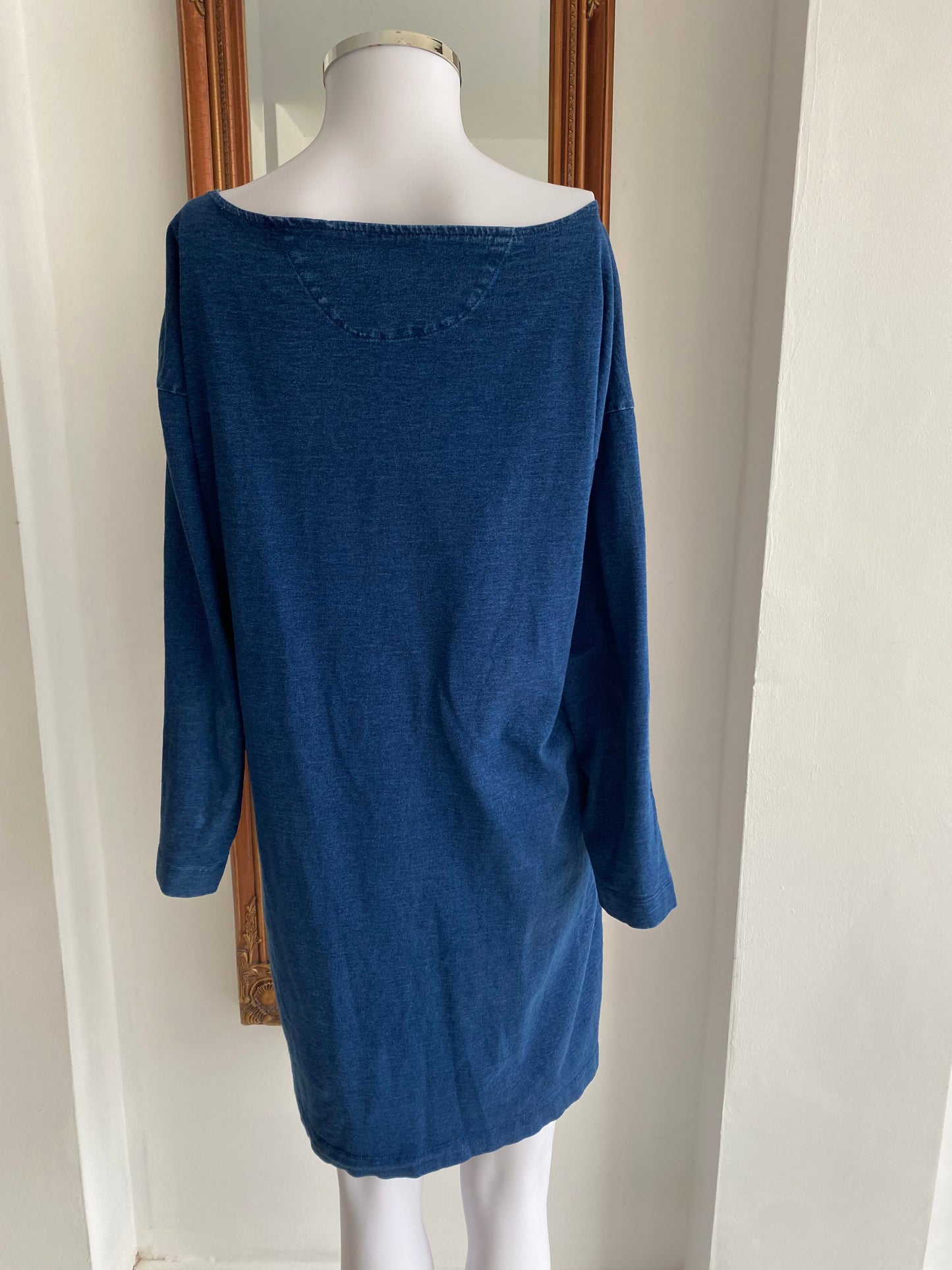 Toast Blue Denim Look Tunic Top Size 12 100% Cotton