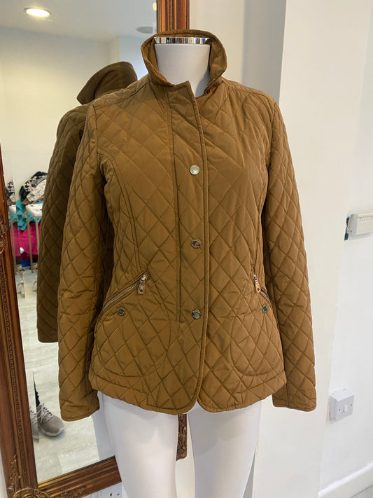 Massimo Dutti Gold Quilted Coat Size 6-8