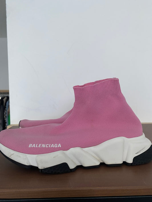 Balenciaga Pink Sock Trainers with Box and Dust Bag Size 6