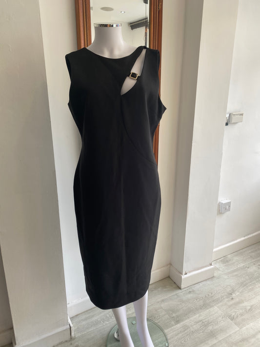 Karen Millen Black Dress with Chain Detail Size 14