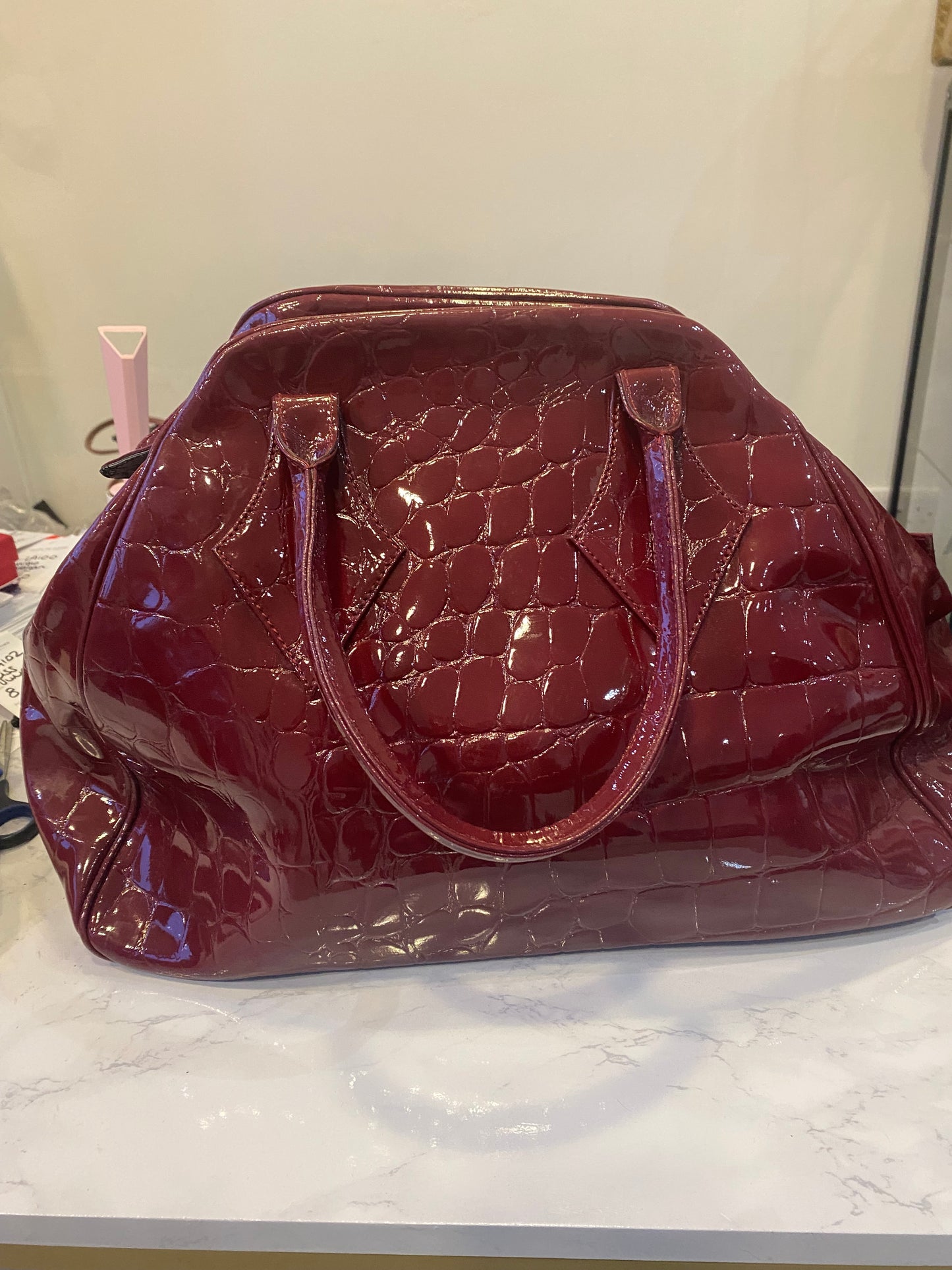 Vivienne Westwood Red Patent Leather Crimson Handbag with Dust at