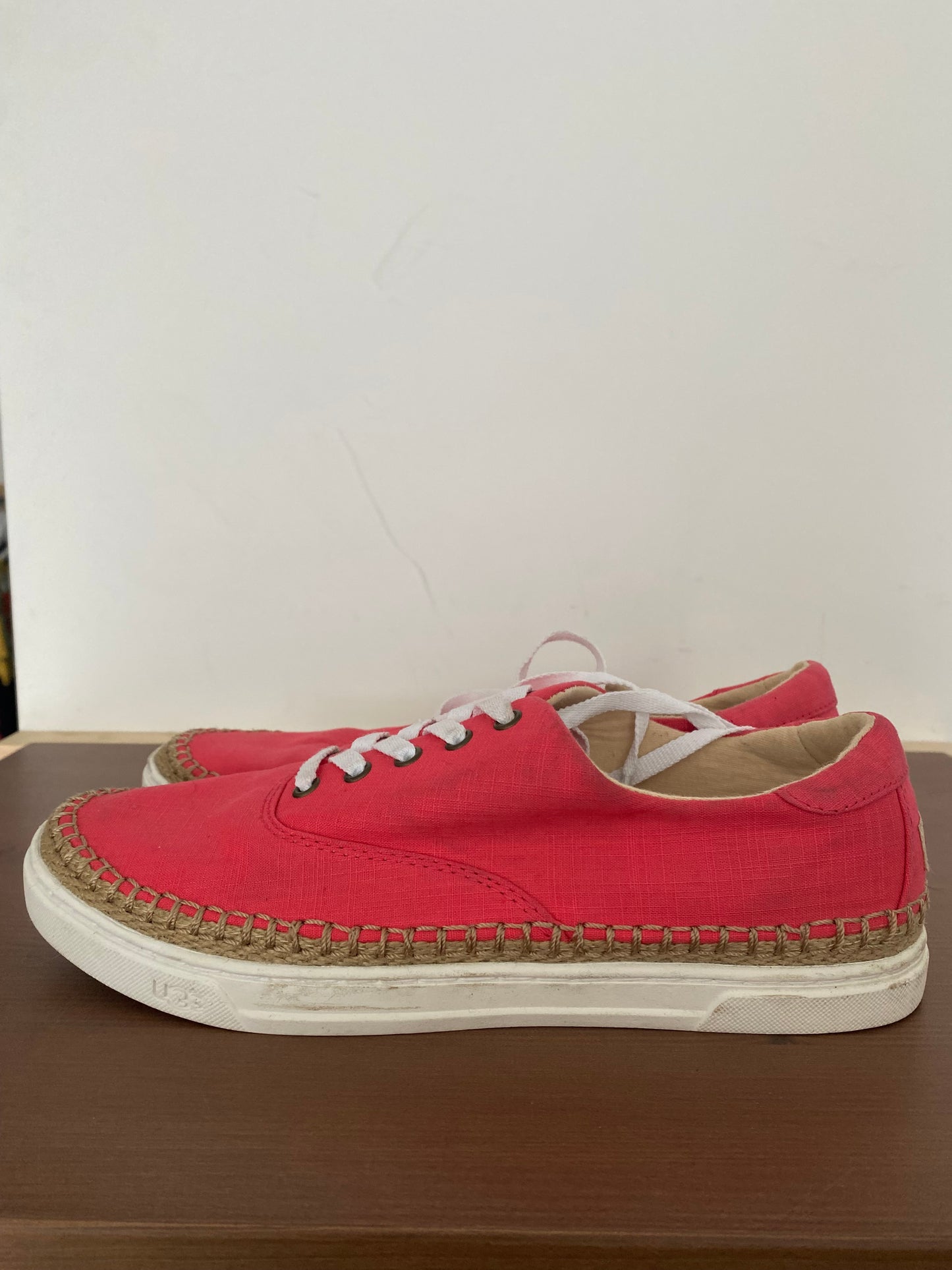 UGG Red Espadrille Canvas Shoes Size 7.5
