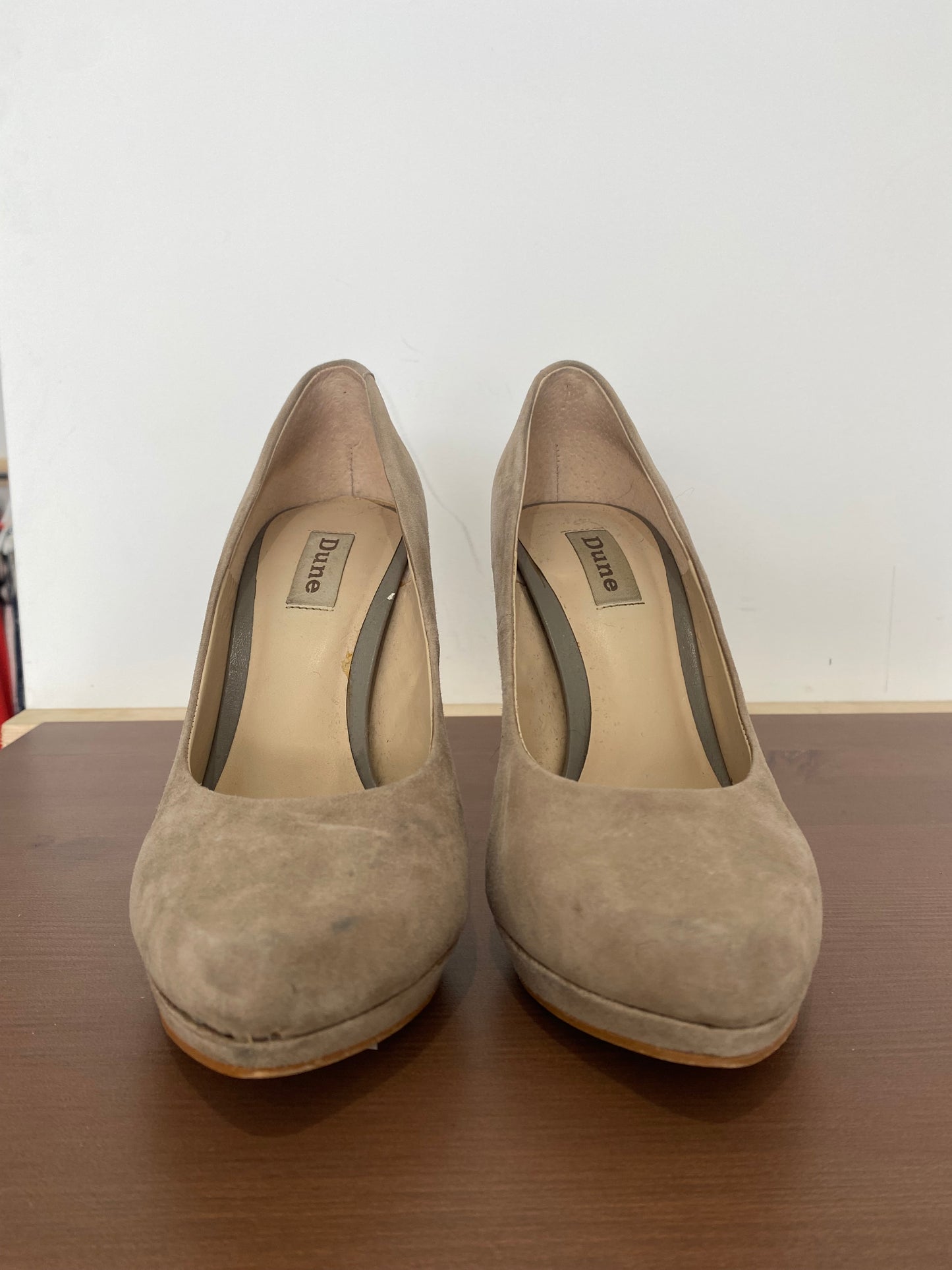 Dune Beige Suede Heels Size 5