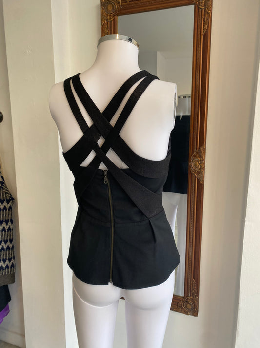 Coast Black Top with Shimmer Straps Size 6-8