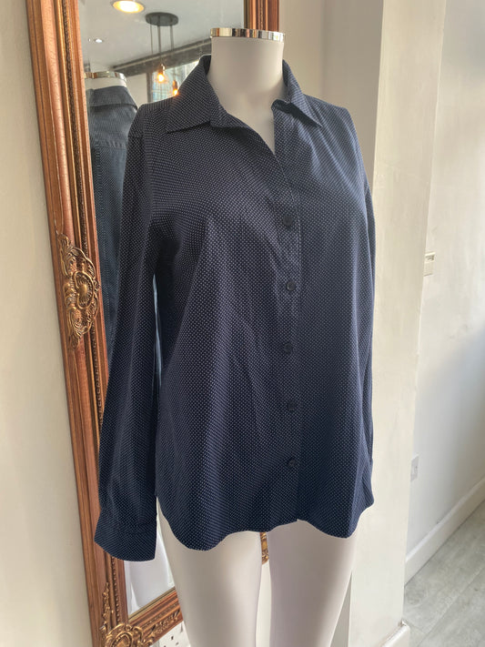 Jaeger Blue Spotted Shirt Size 10