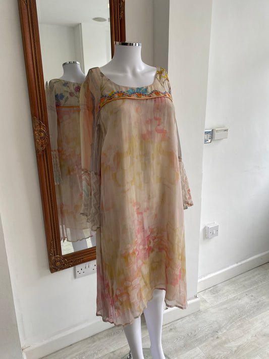 Blank London Watercolour Print Dress Size Small 8-10