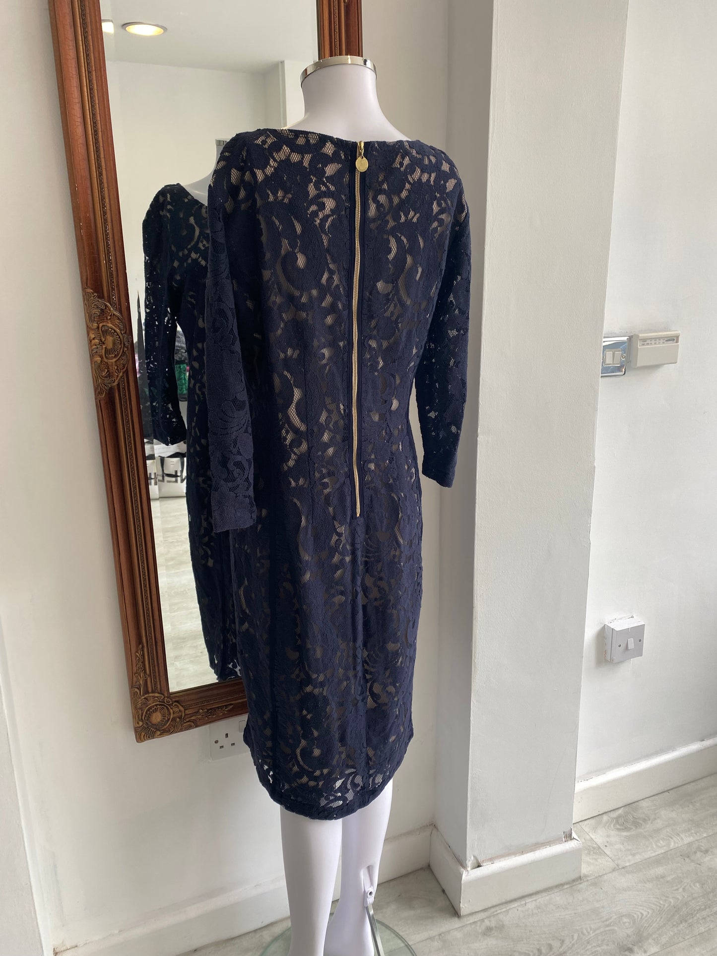 In Wear Midnight Blue Lace Dress Size 16