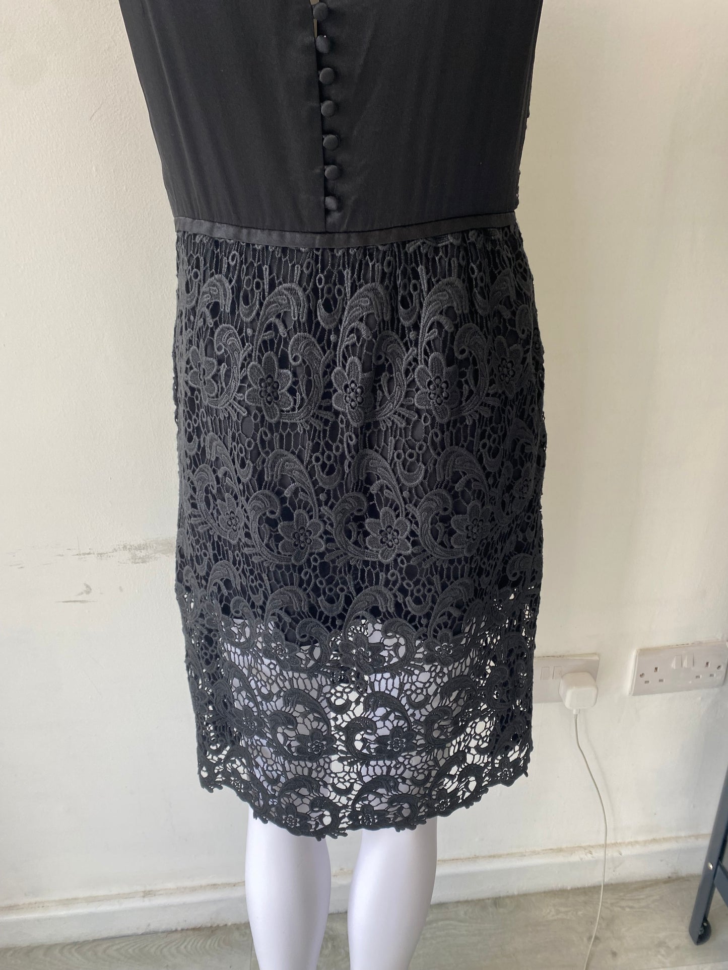 Mint Velvet Black Lace Dress Size 10