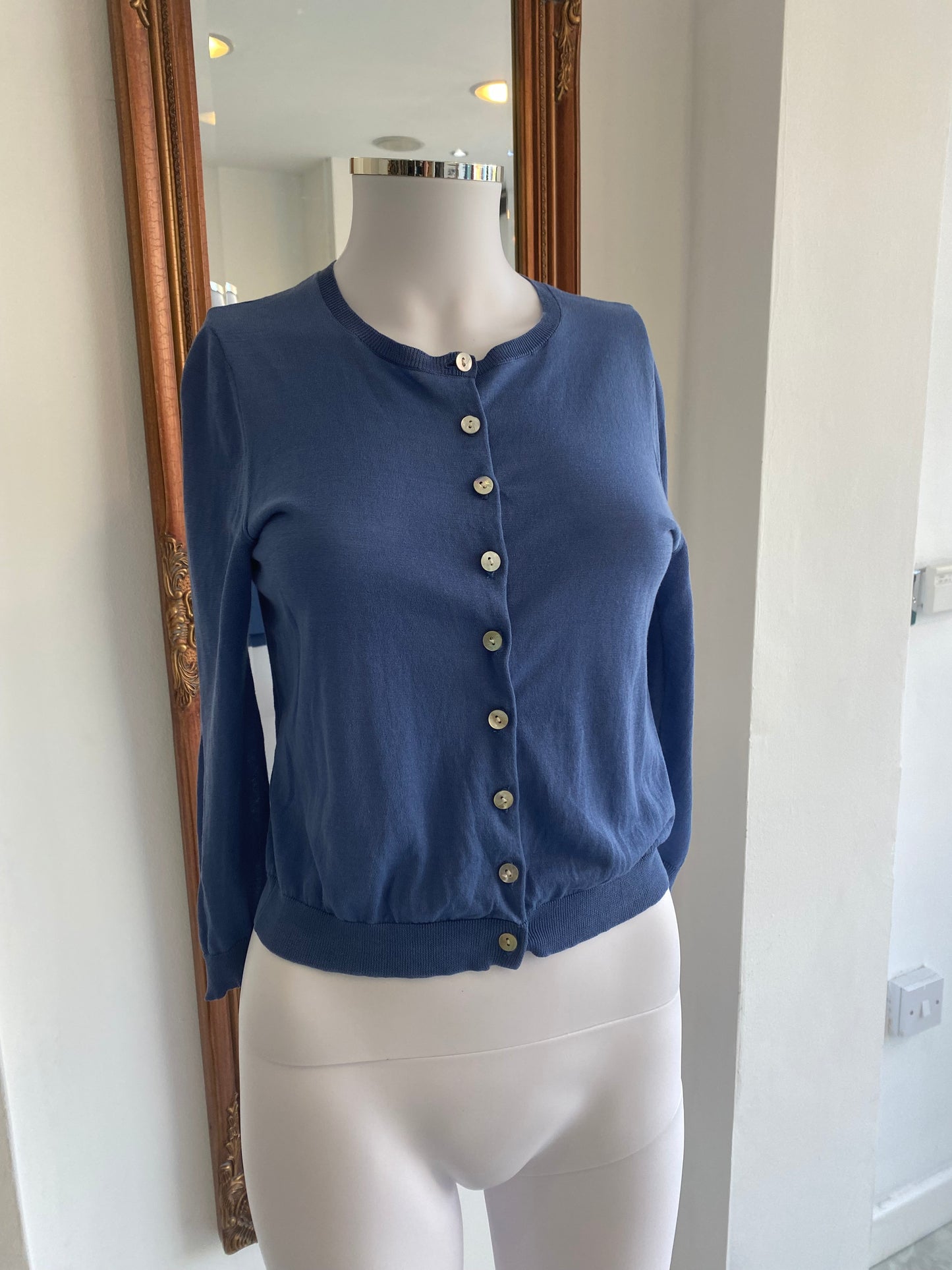 Brora Blue Cardigan Top Size 10