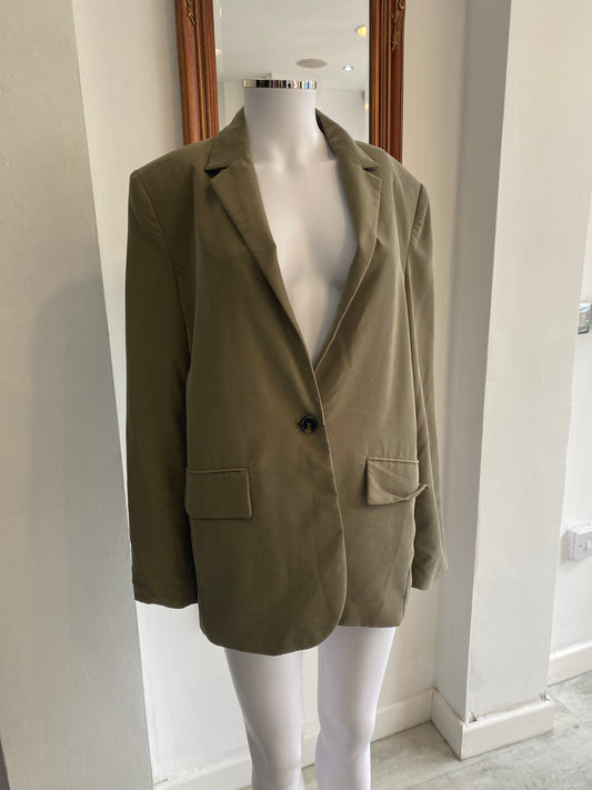 Mango Beige Blazer Size Large 14