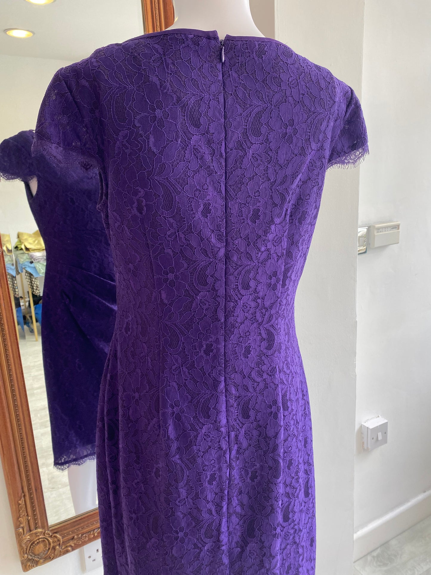 Adrianna Papell Purple Lace Dress Size 12