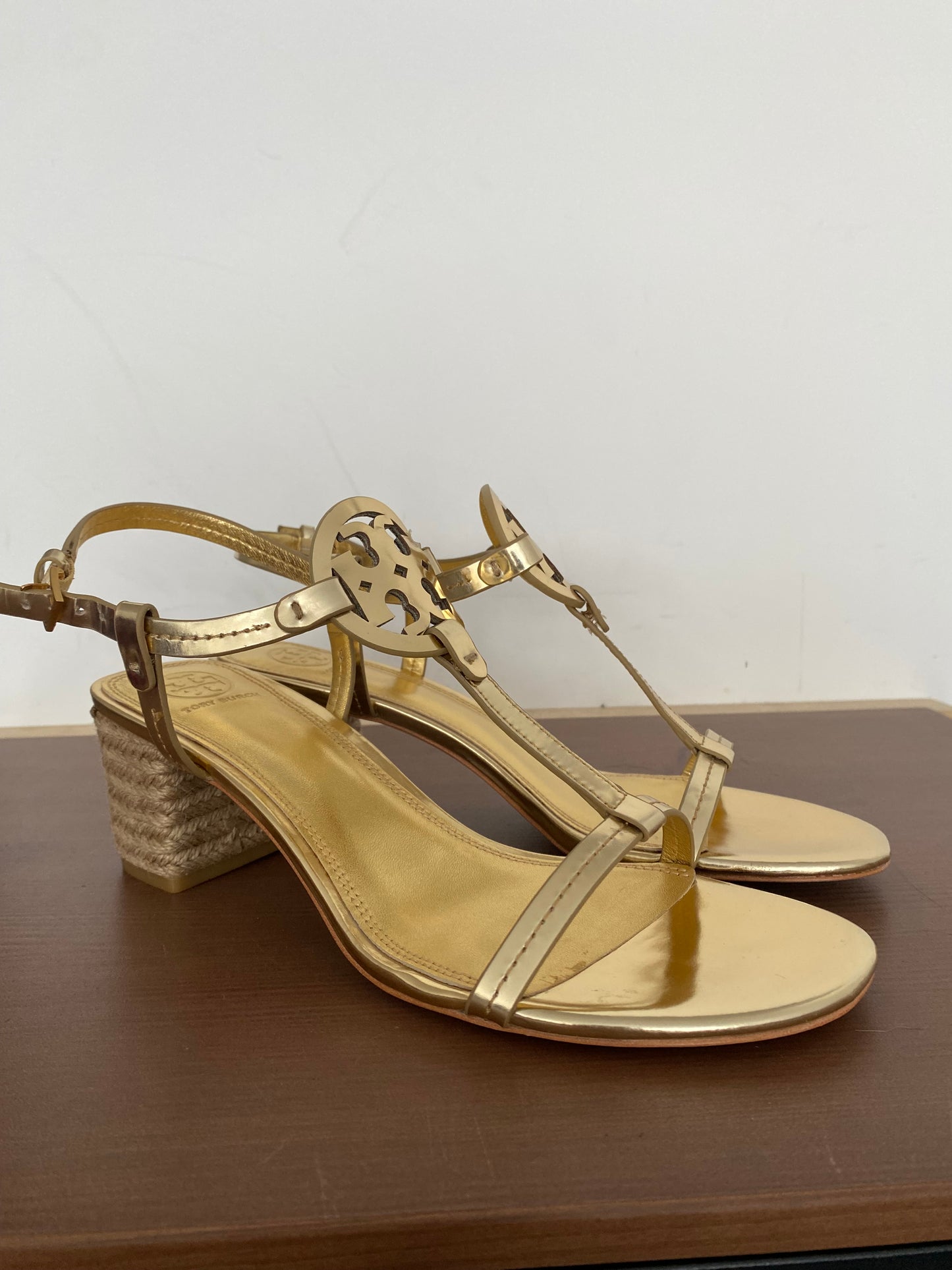 Tory Burch Gold Miller Sandals Size 7