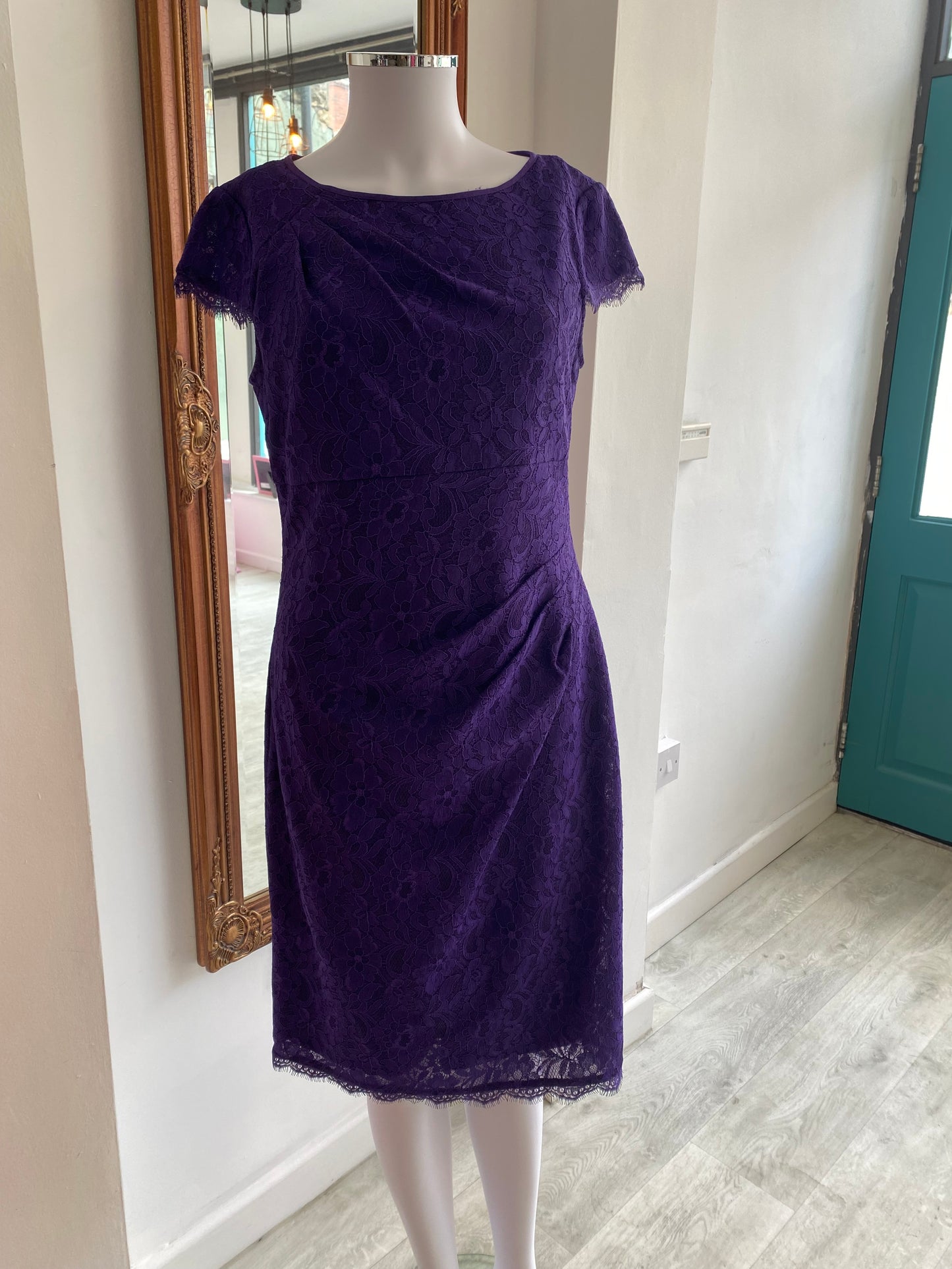 Adrianna Papell Purple Lace Dress Size 12