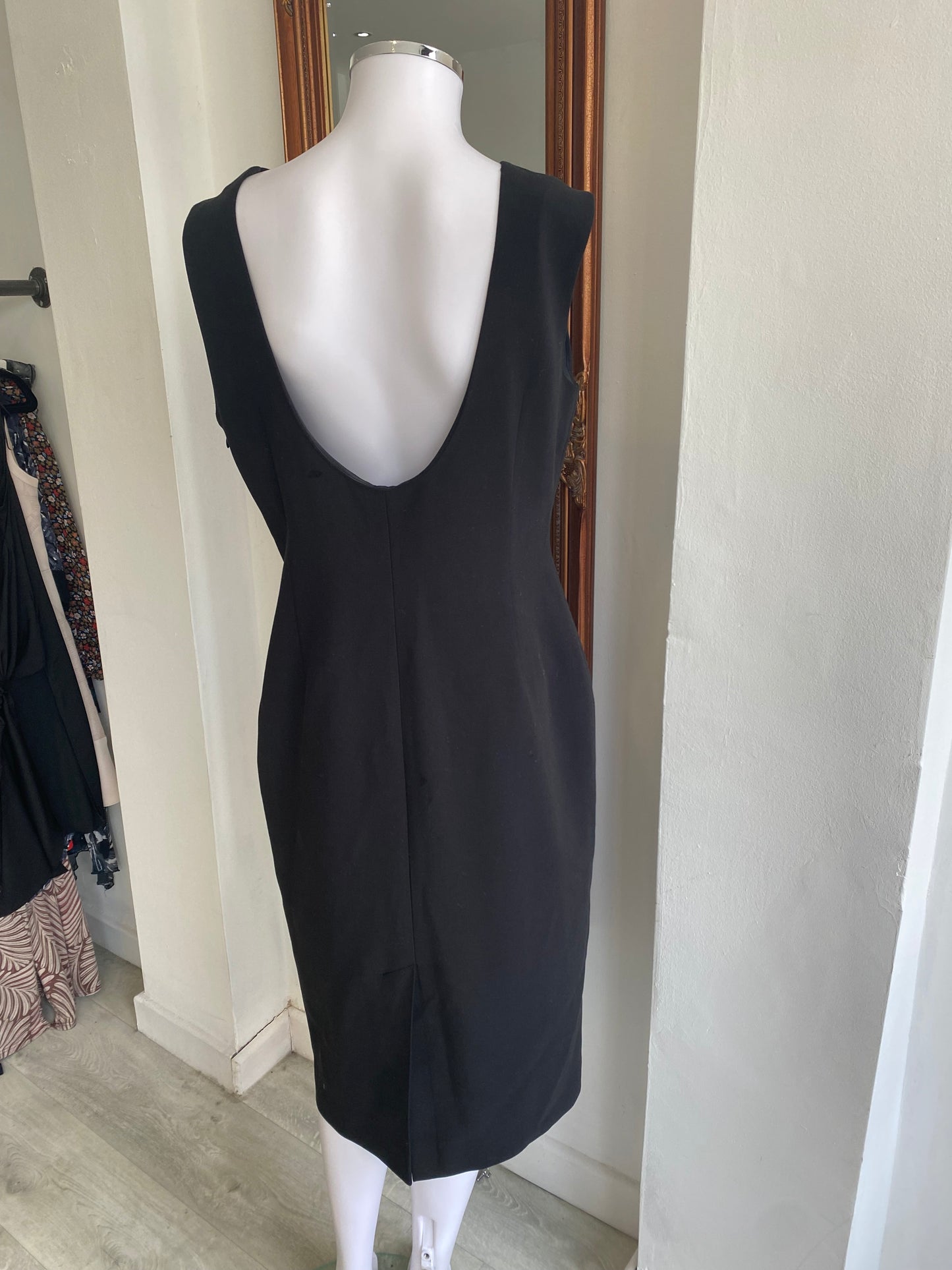 Karen Millen Black Dress with Chain Detail Size 14