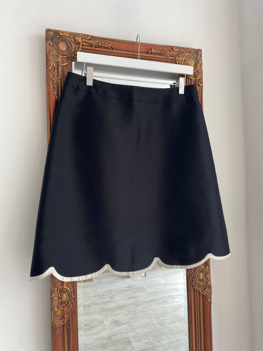 Hobbs Black Skirt with White Hem Size 12