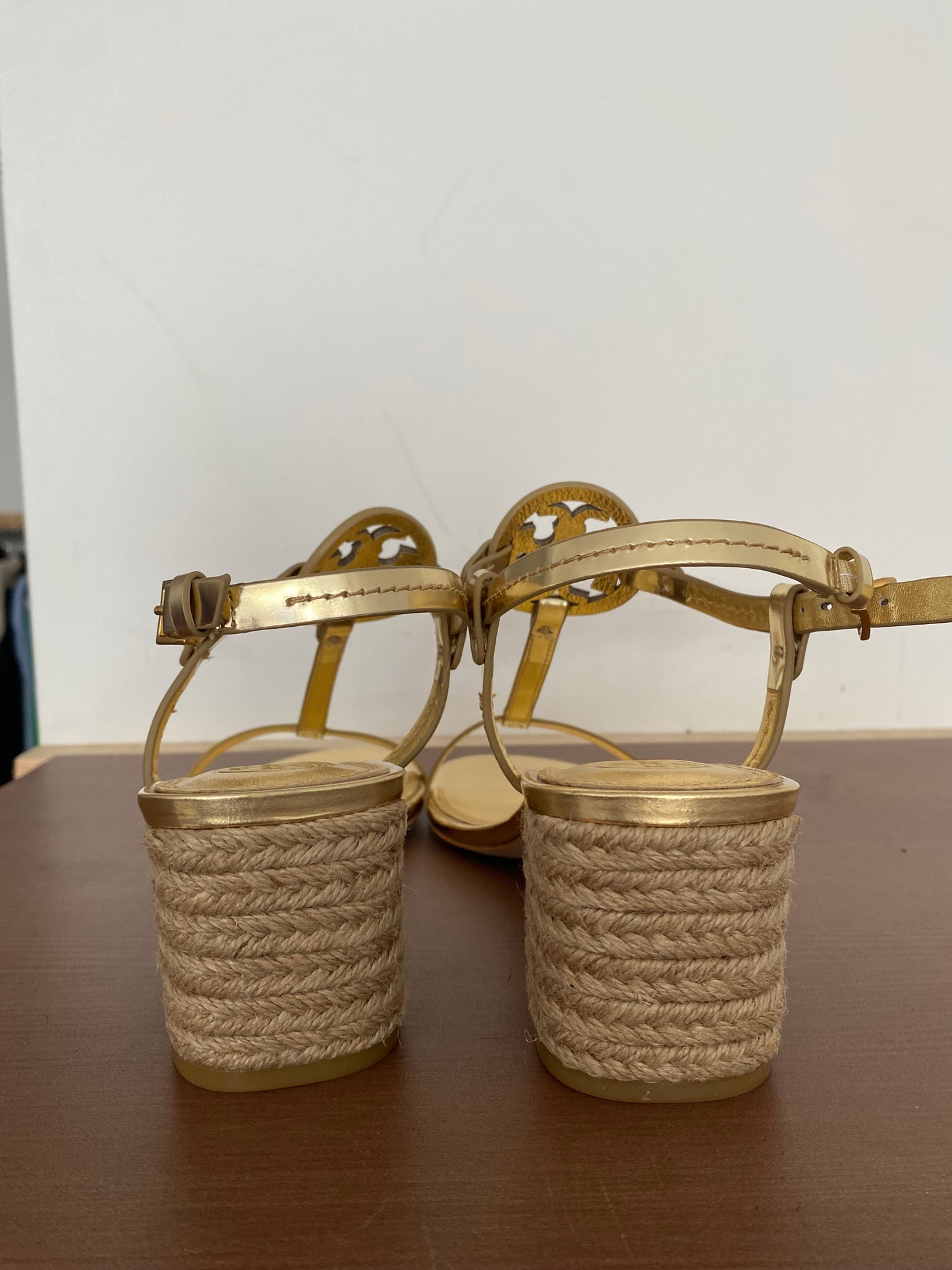 Tory Burch Gold Miller Sandals Size 7