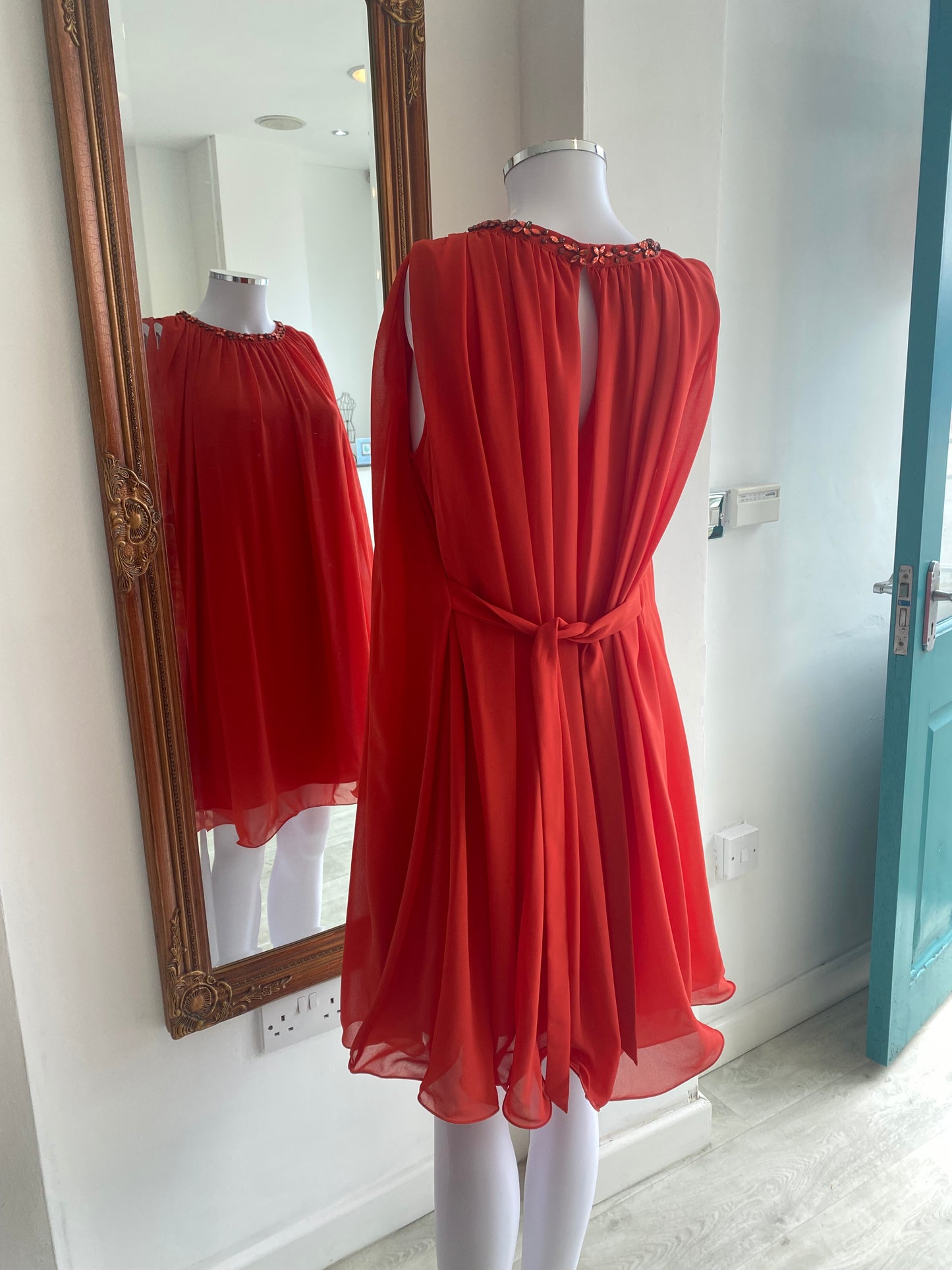 Ted Baker Orange Floaty Dress Size 6-8