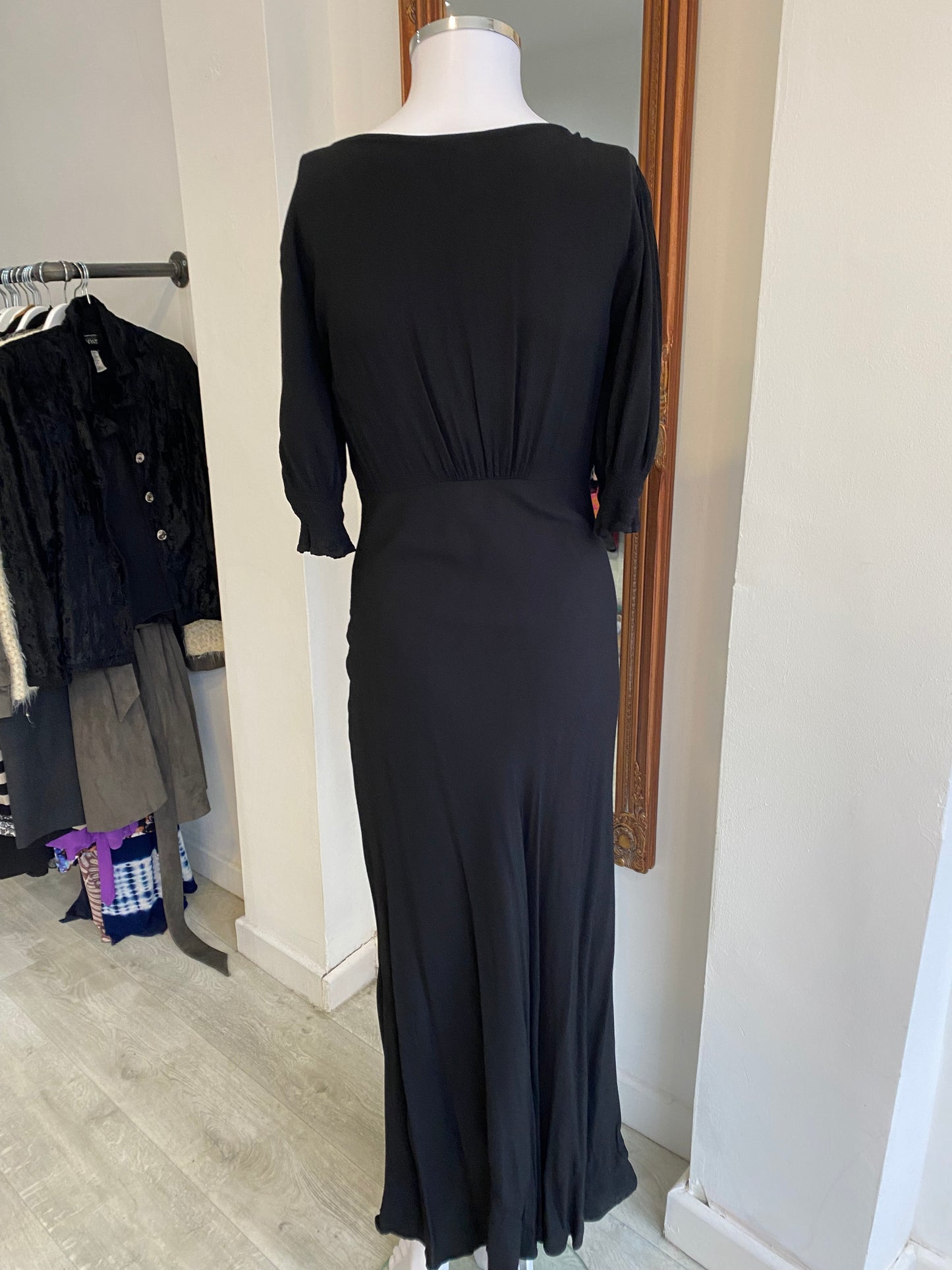 Ghost Black Long Dress Size XS 6-8